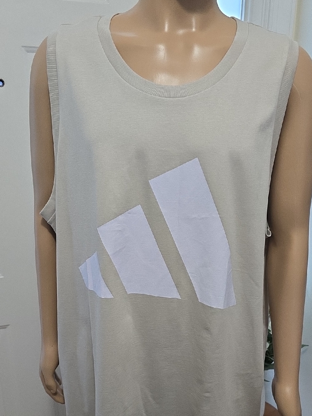ADIDAS BRAND SIGNATURE MEN'S BIG AND TALL TAN TANK TOP SIZE 4XL